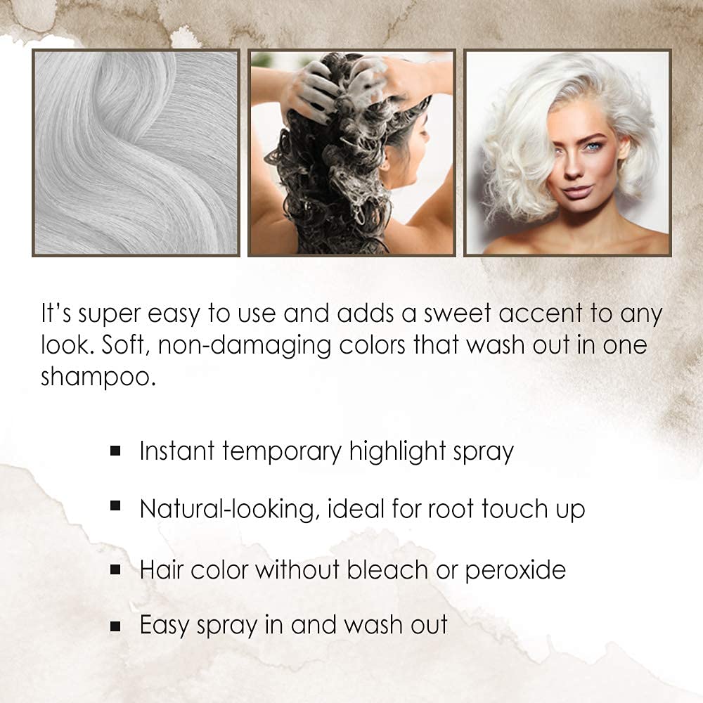 Punky color spray finishing on hair with vibrant finish.