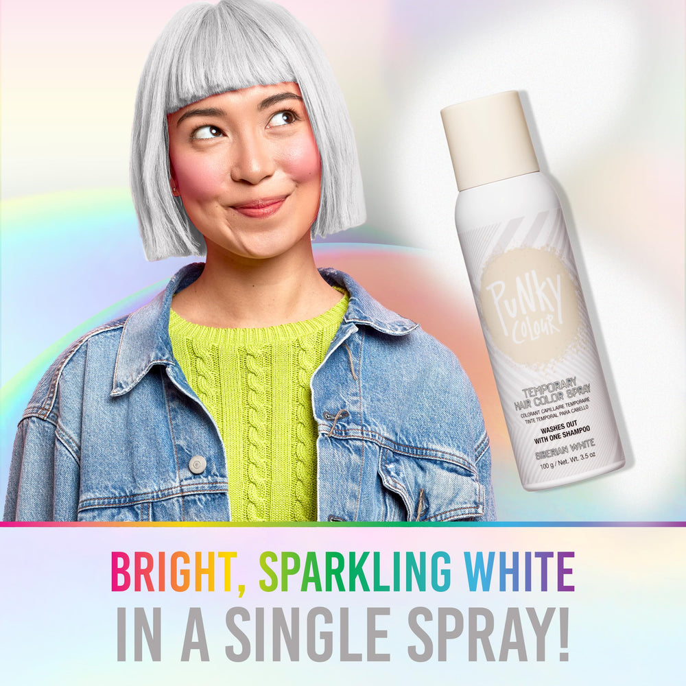Punky Siberian White washes out in one shampoo for temporary color.