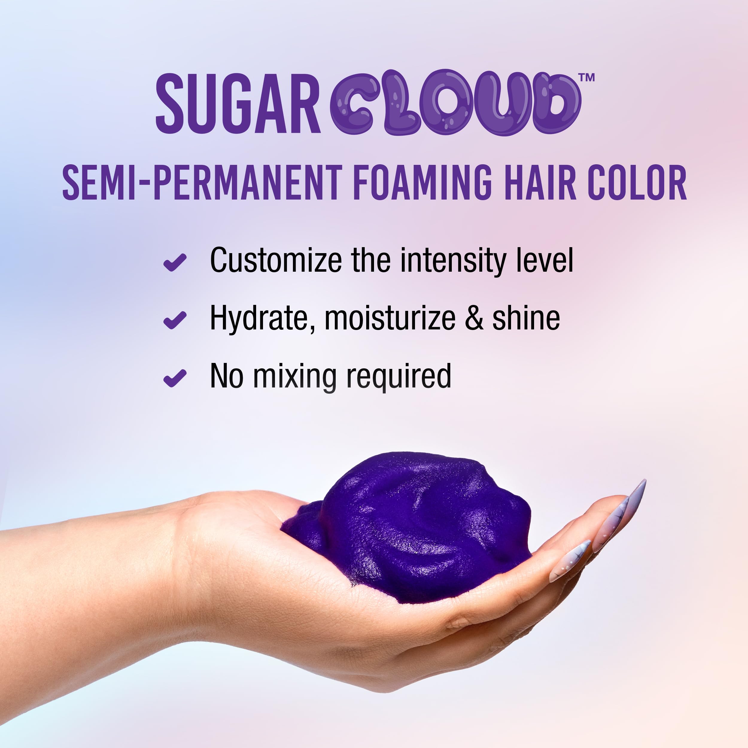 Punky Sugar Cloud foam being applied to hair during DIY coloring