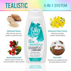 Punky Tealistic lather during wash reveals gentle cleansing and color deposit