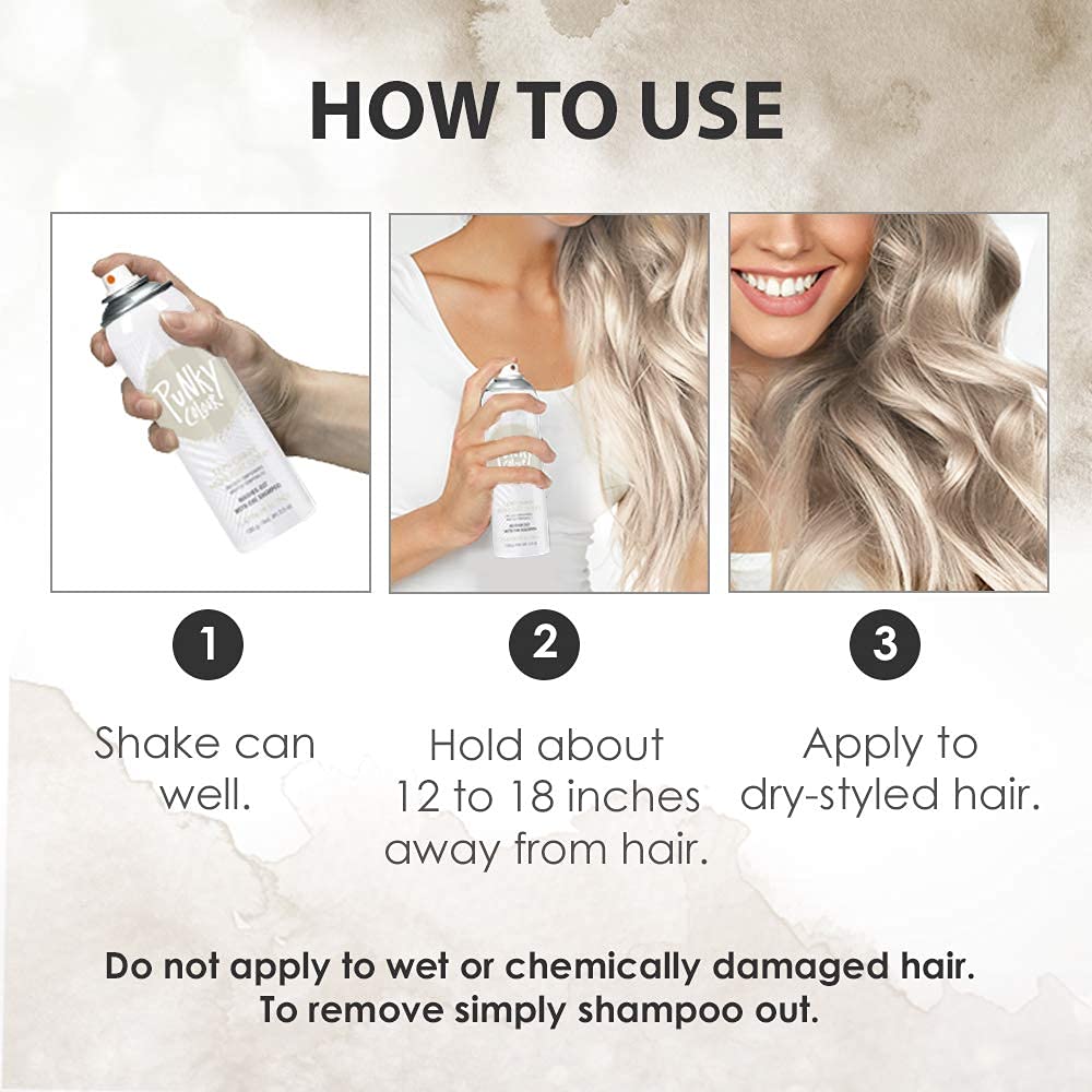 Punky temporary color washes out easily with shampoo.
