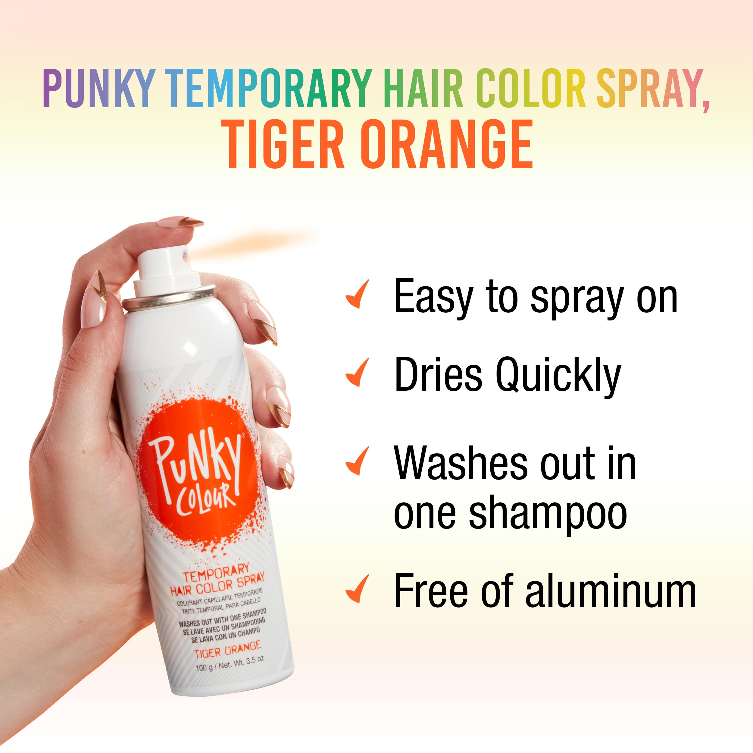 Punky Tiger Orange sample swatches show the vibrant shade before full application.