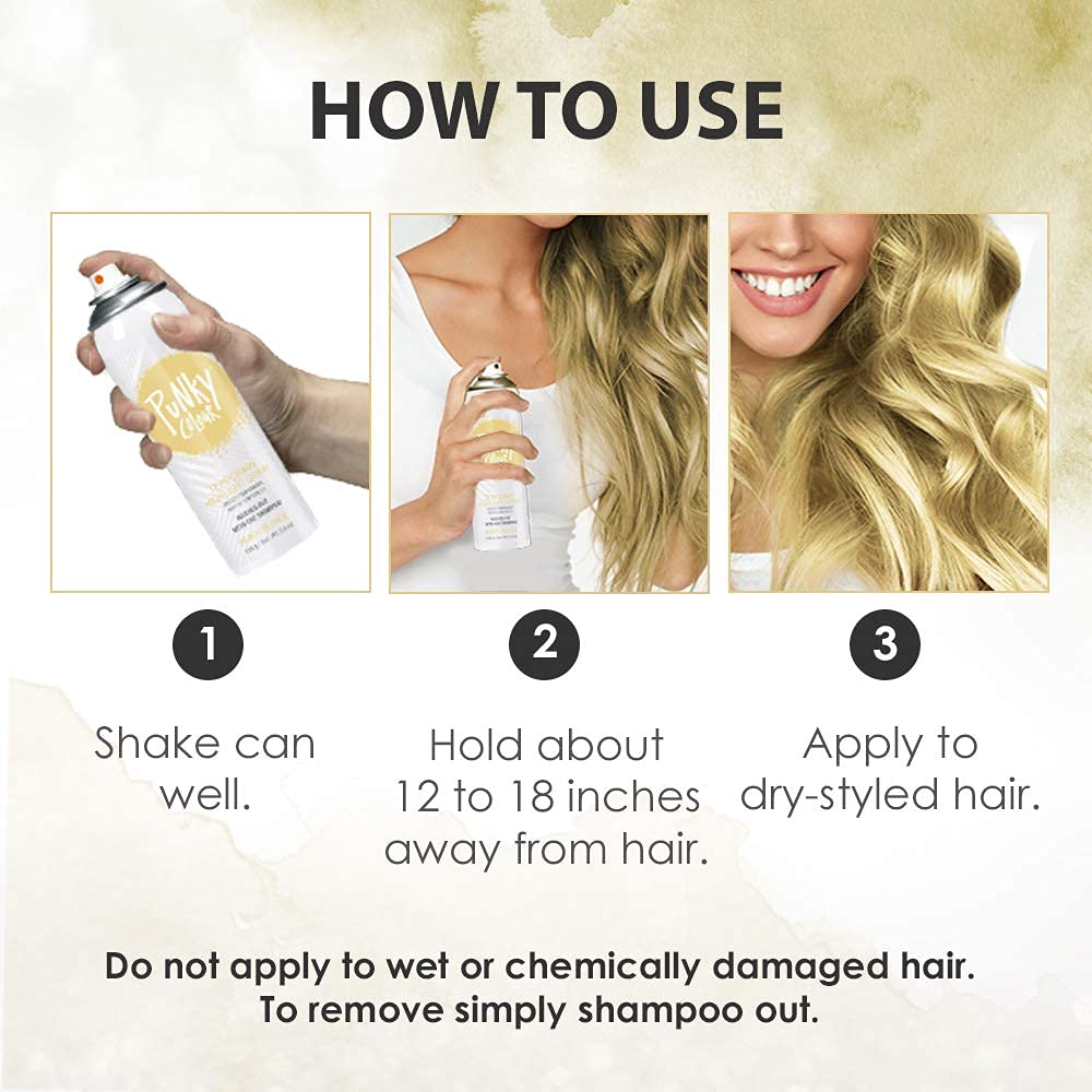 Punky Beach Blonde wash-out color shown with easy shampoo removal.