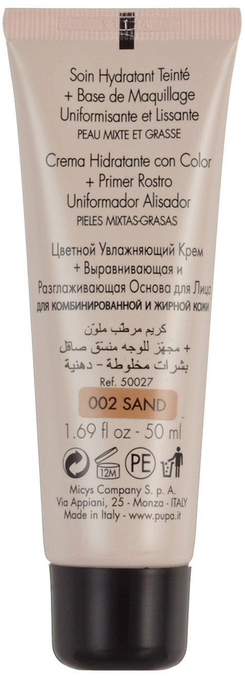 Pupa Milano Professionals BB Cream Primer 002 Sand swatches emphasize blendable shade.