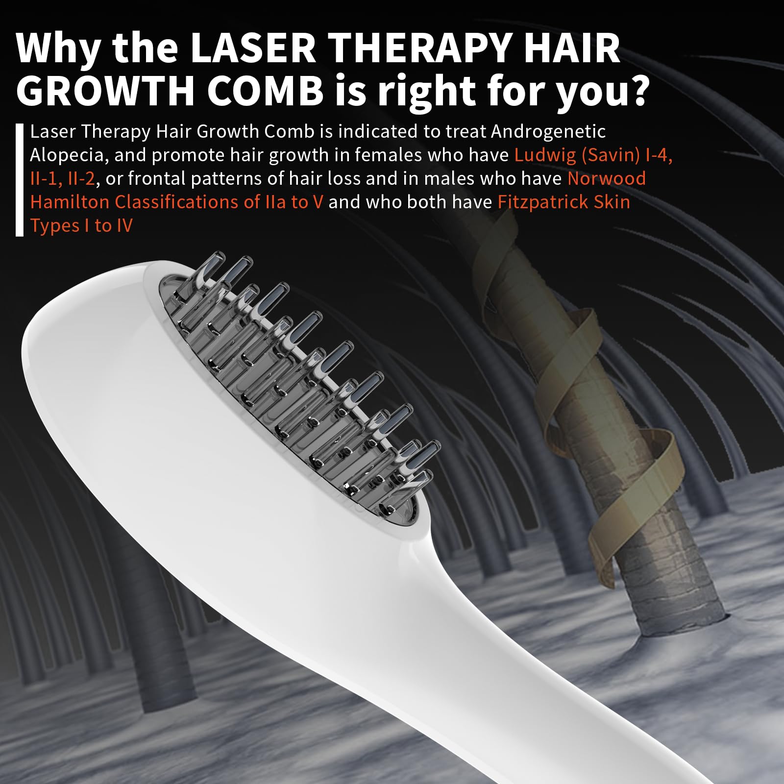 PUPCA Comb with LED indicators for guided sessions.
