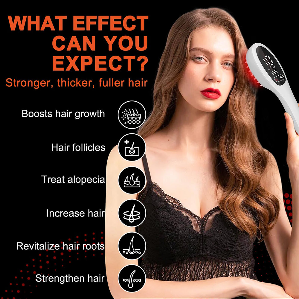 PUPCA Laser Therapy Hair Growth Comb teeth close-up for precise scalp contact.