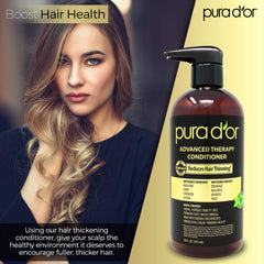 PURA D'OR conditioner with cucumber extract focuses on hydration and smoother texture.