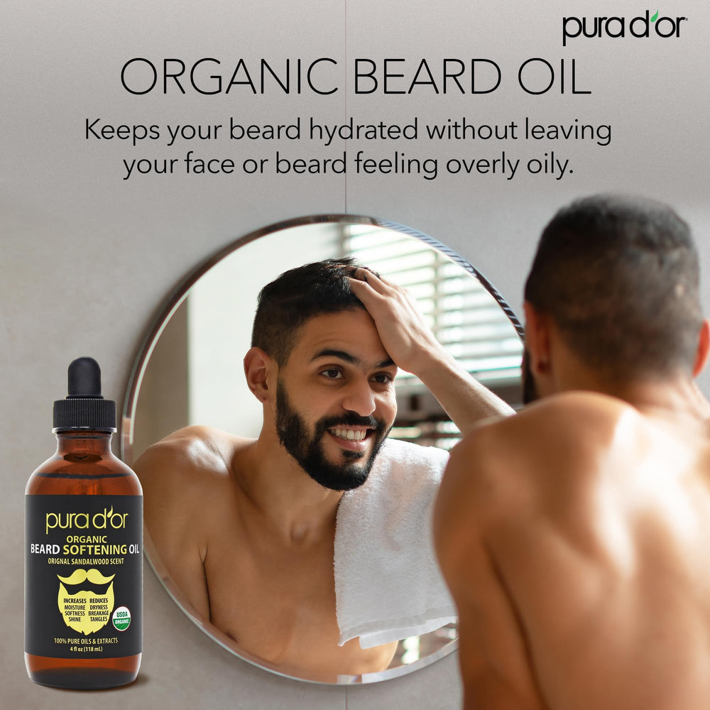 Beard looks softer and more manageable after PURA D'OR application