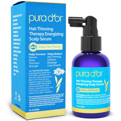 PURA D'OR Hair Thinning Therapy Serum bottle for scalp nourishment.