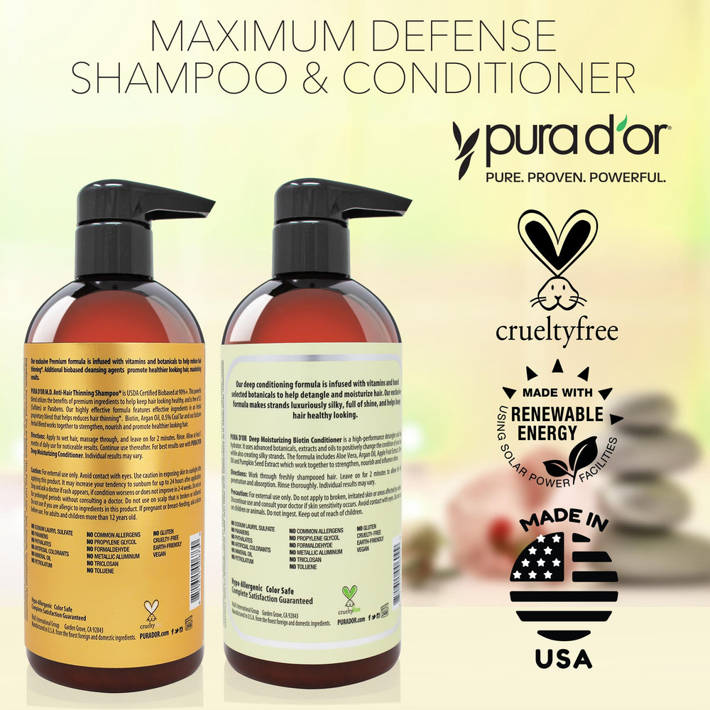 PURA D'OR MD packaging display promoting vegan, hypoallergenic care.
