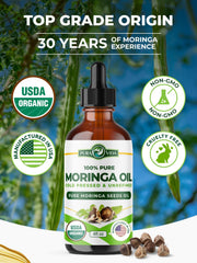 PURA VIDA MORINGA oil hair nourishment for shine and manageability.
