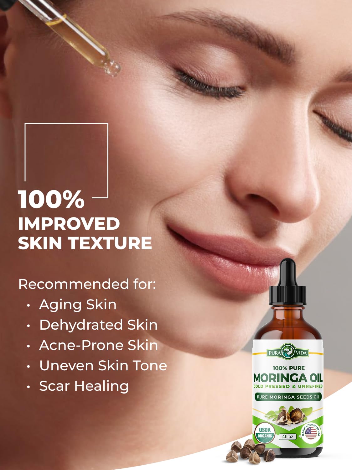 PURA VIDA MORINGA oil third-party tested quality assurance for safety.