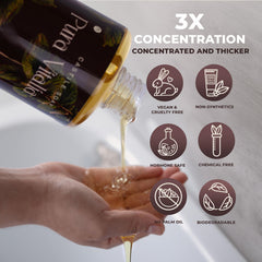 Pura Vitalia peppermint castile soap lather showing gentle cleansing
