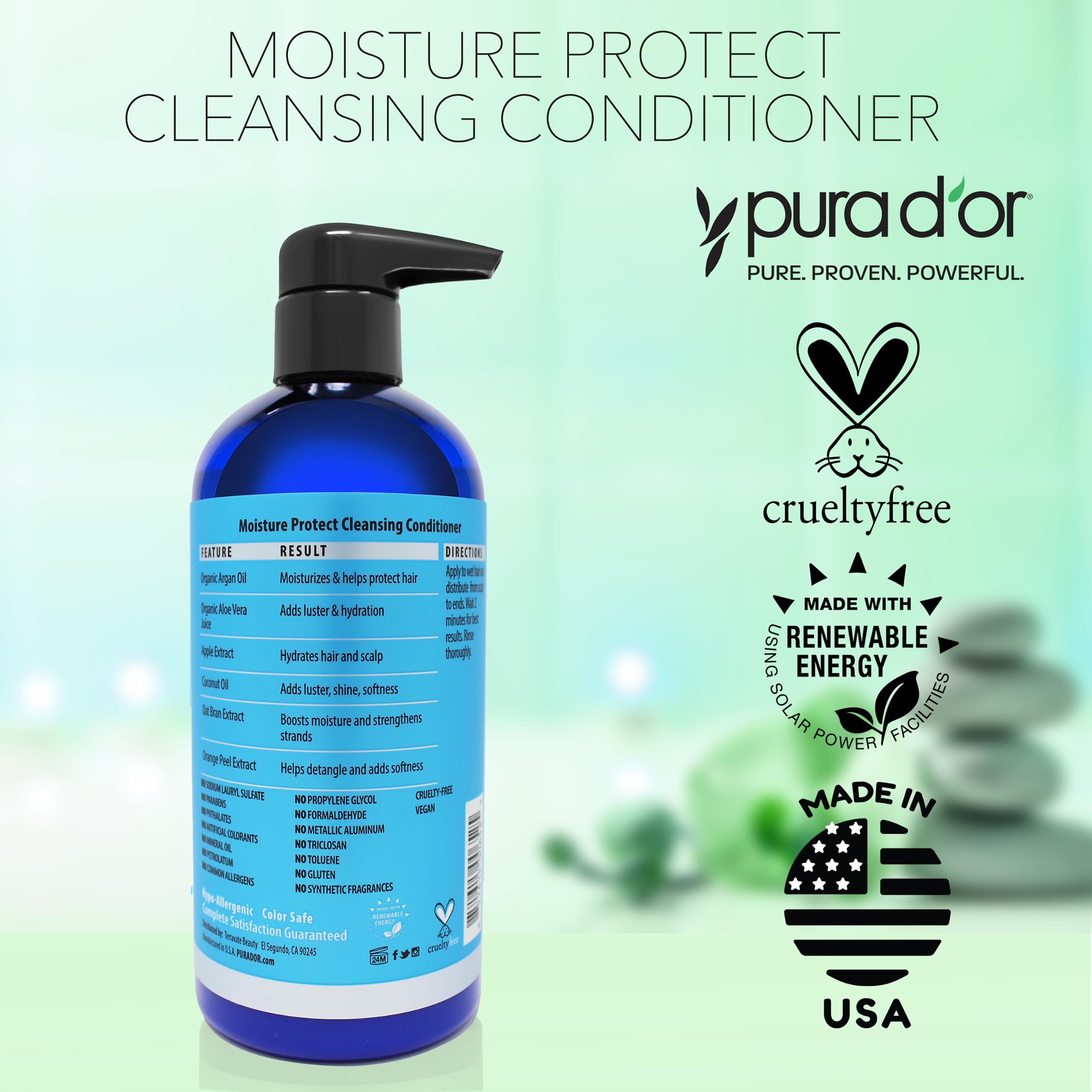 PURA D'OR cleanser with lavender accent evokes soothing scent and conditioning