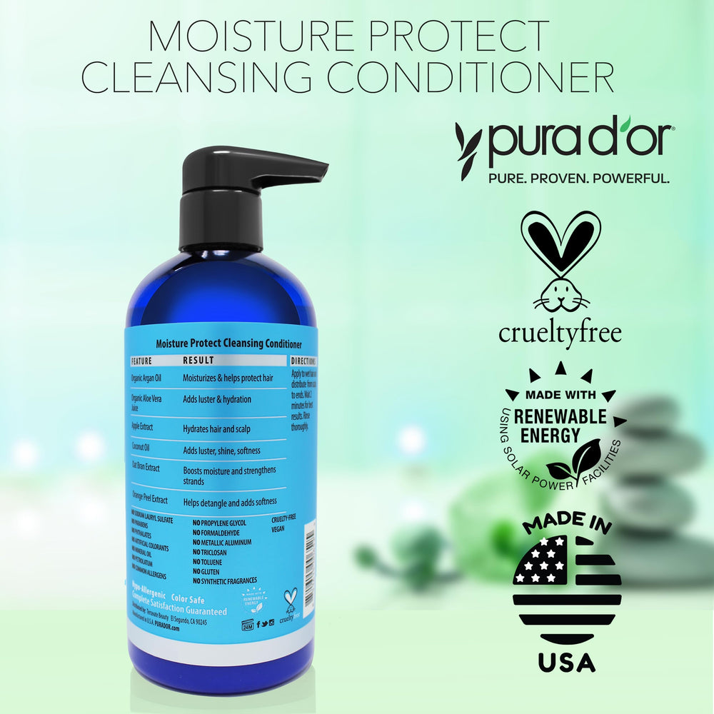 PURA D'OR cleanser with lavender accent evokes soothing scent and conditioning