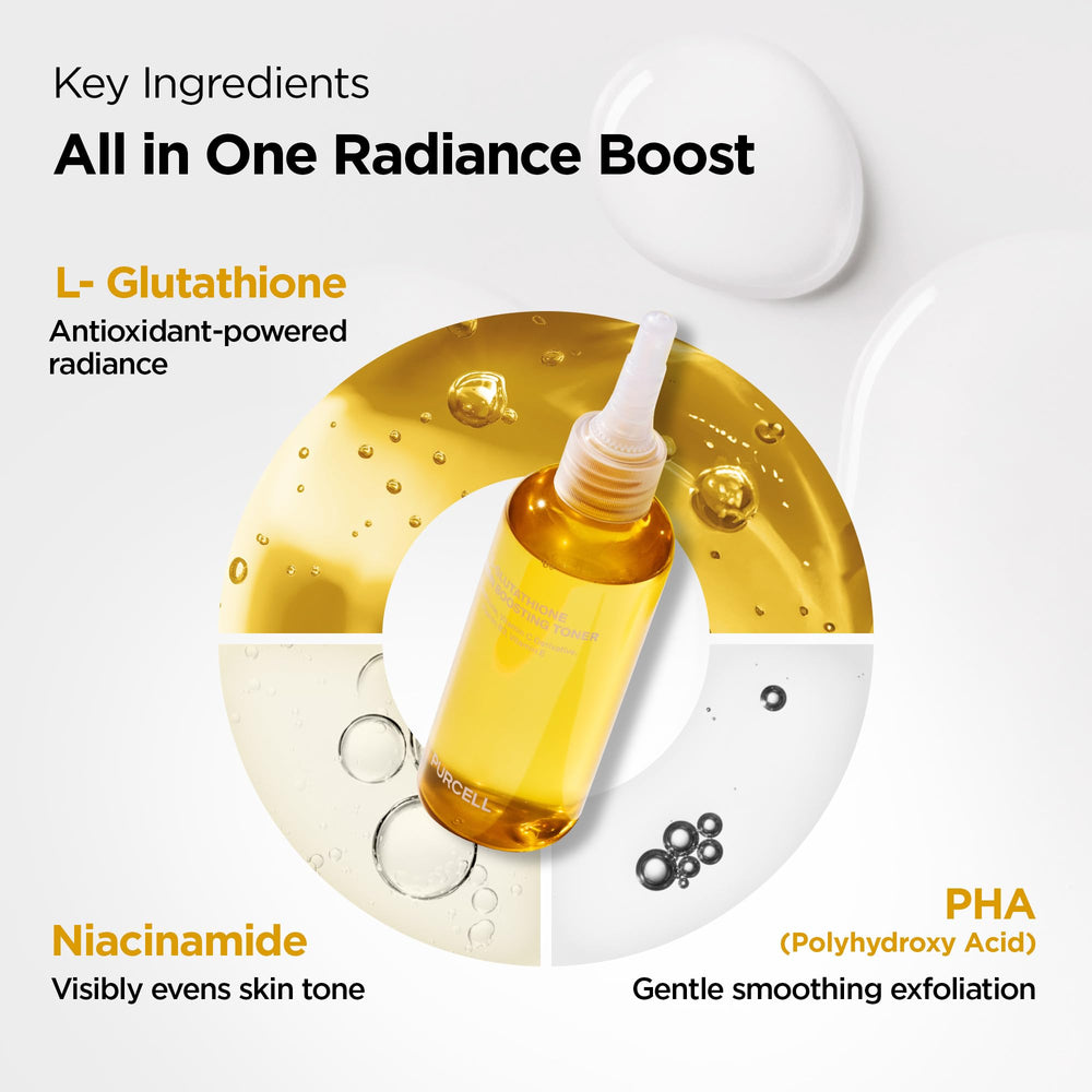 PurCELL L-Glutathione toner pump dispenser shown in hand