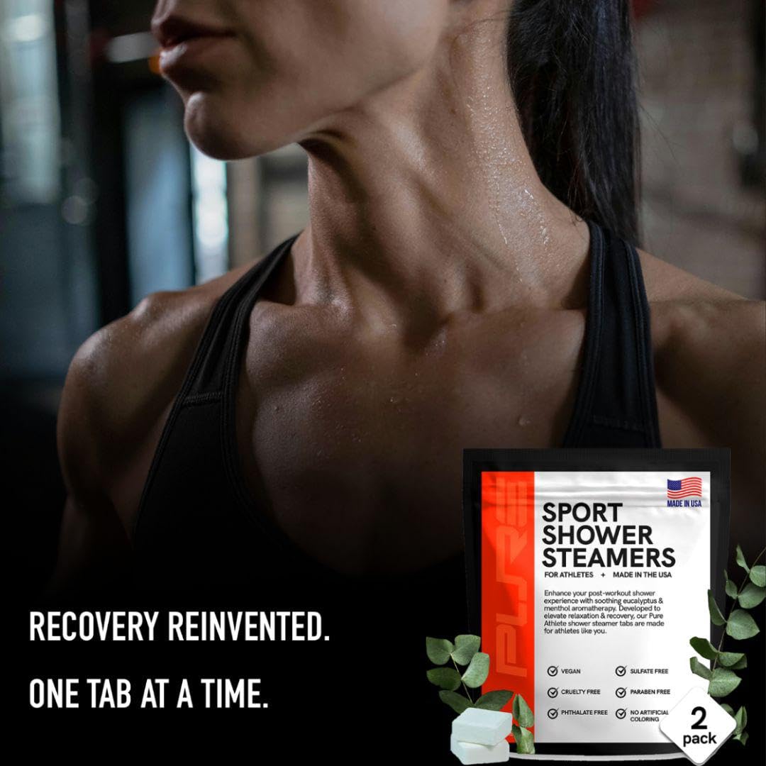 Pure Athlete spa-like shower scene with eucalyptus fragrance