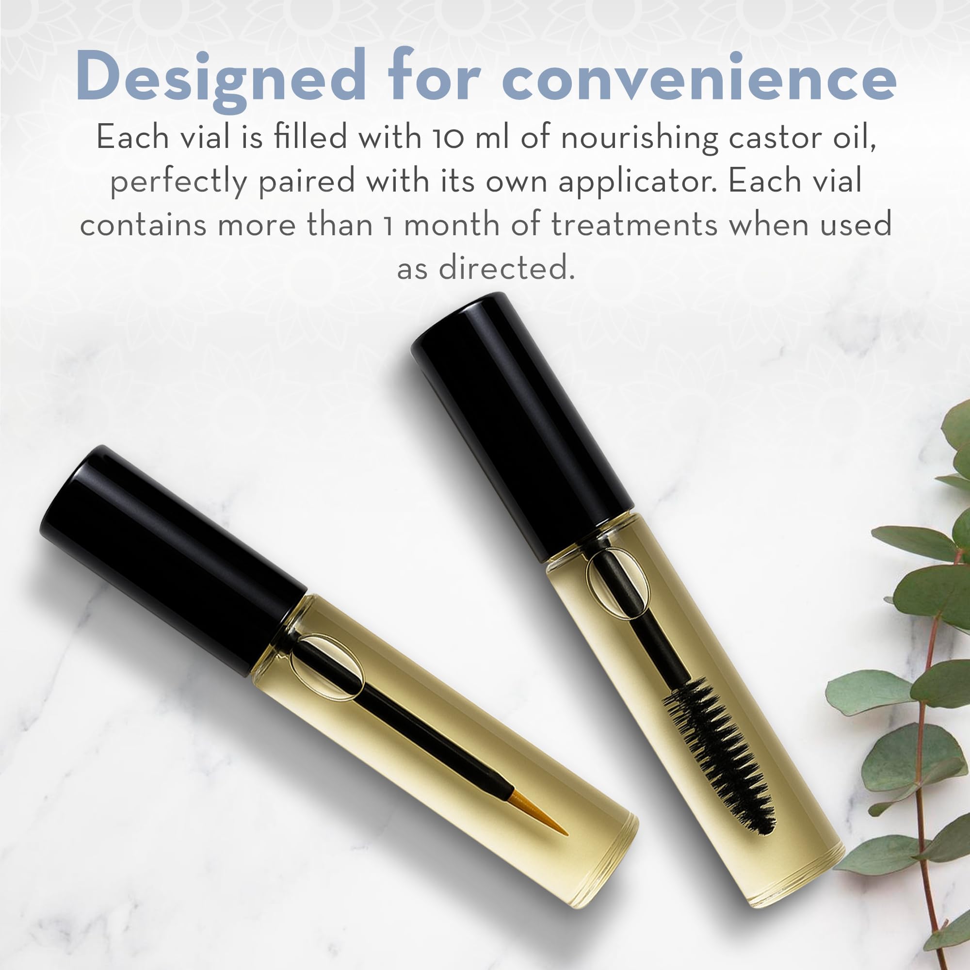 Pure Body Naturals castor oil eyebrows tube front ready for precise brow conditioning.