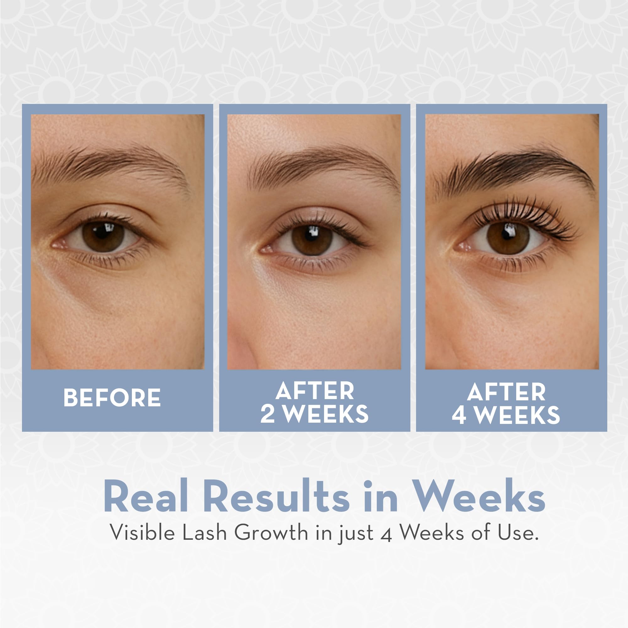 Pure Body Naturals castor oil eyelash tube back shows mess-free, convenient application.