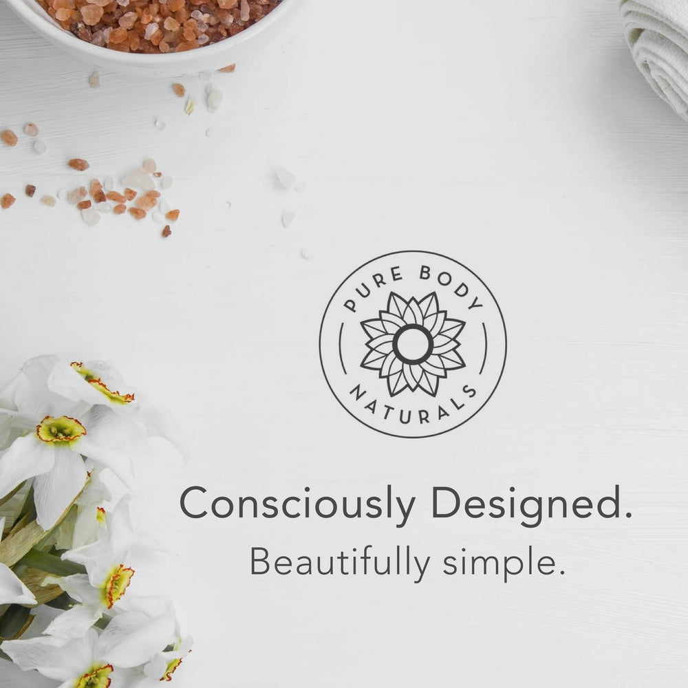 Pure Body Naturals packaging elegance supports a simple, effective grooming routine