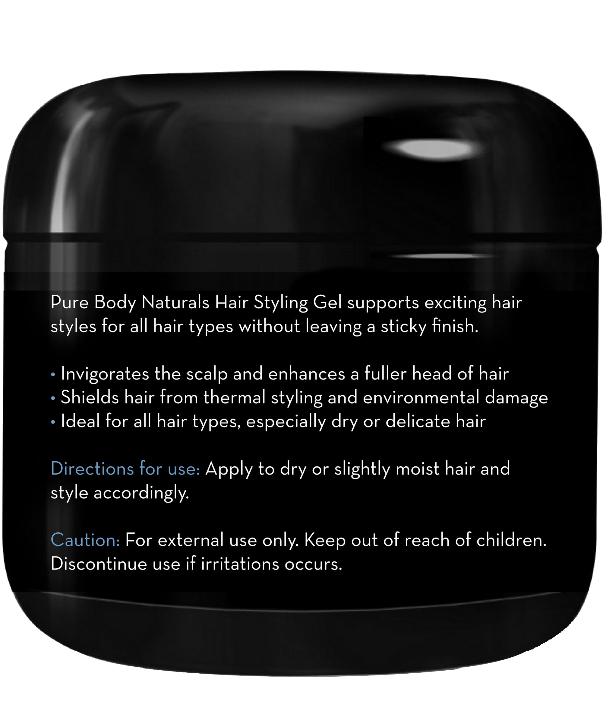 Pure Body Naturals hair gel men travel-size bottle pictured for on-the-go grooming