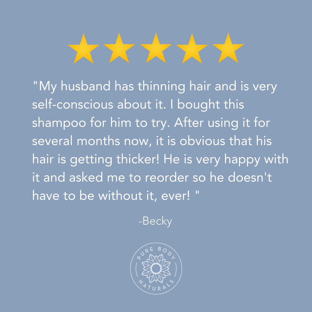 Pure Body Naturals Hair Loss Shampoo scalp massage moment for comfort and nourishment.