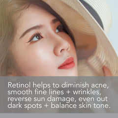 Pure Body Naturals Retinol Moisturizer bottle highlights botanical hyaluronic acid for hydration.