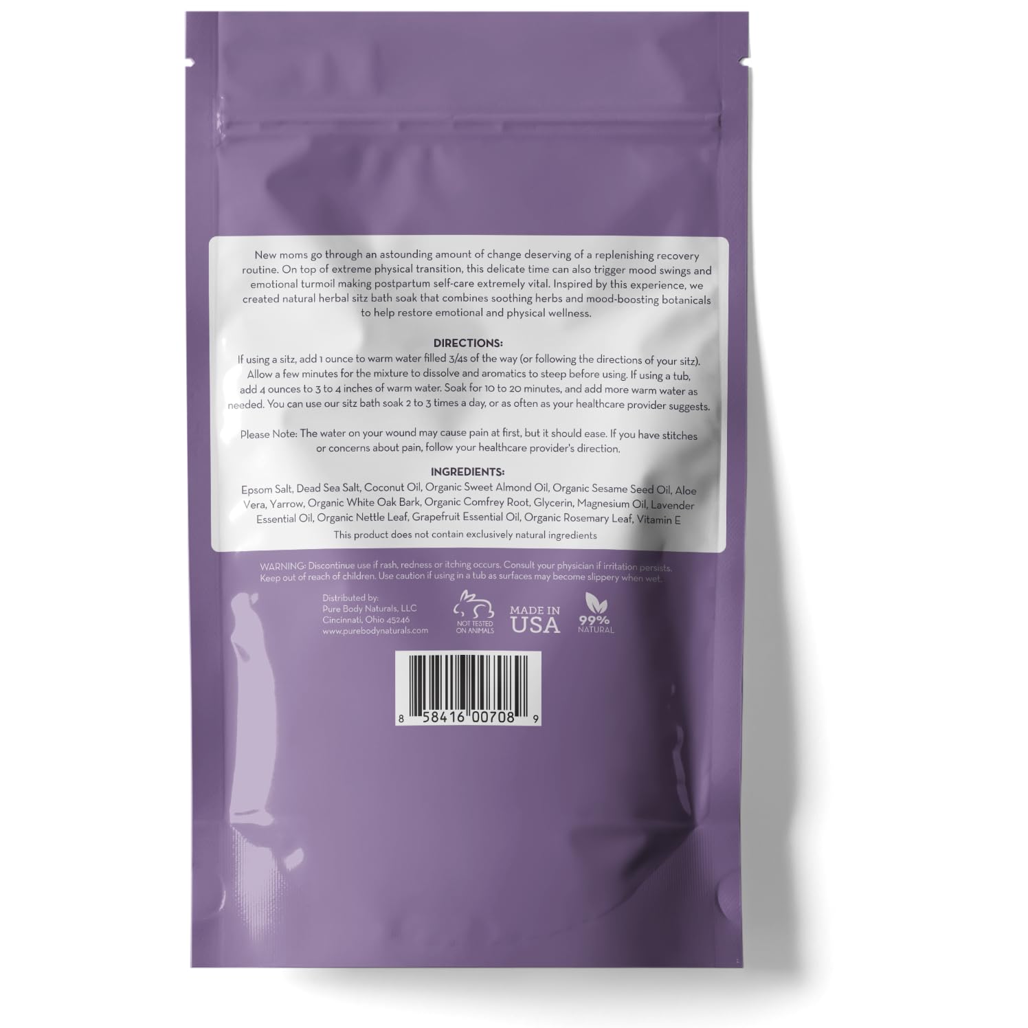 Pure Body Naturals all-natural, paraben-free formula supports gentle relief.