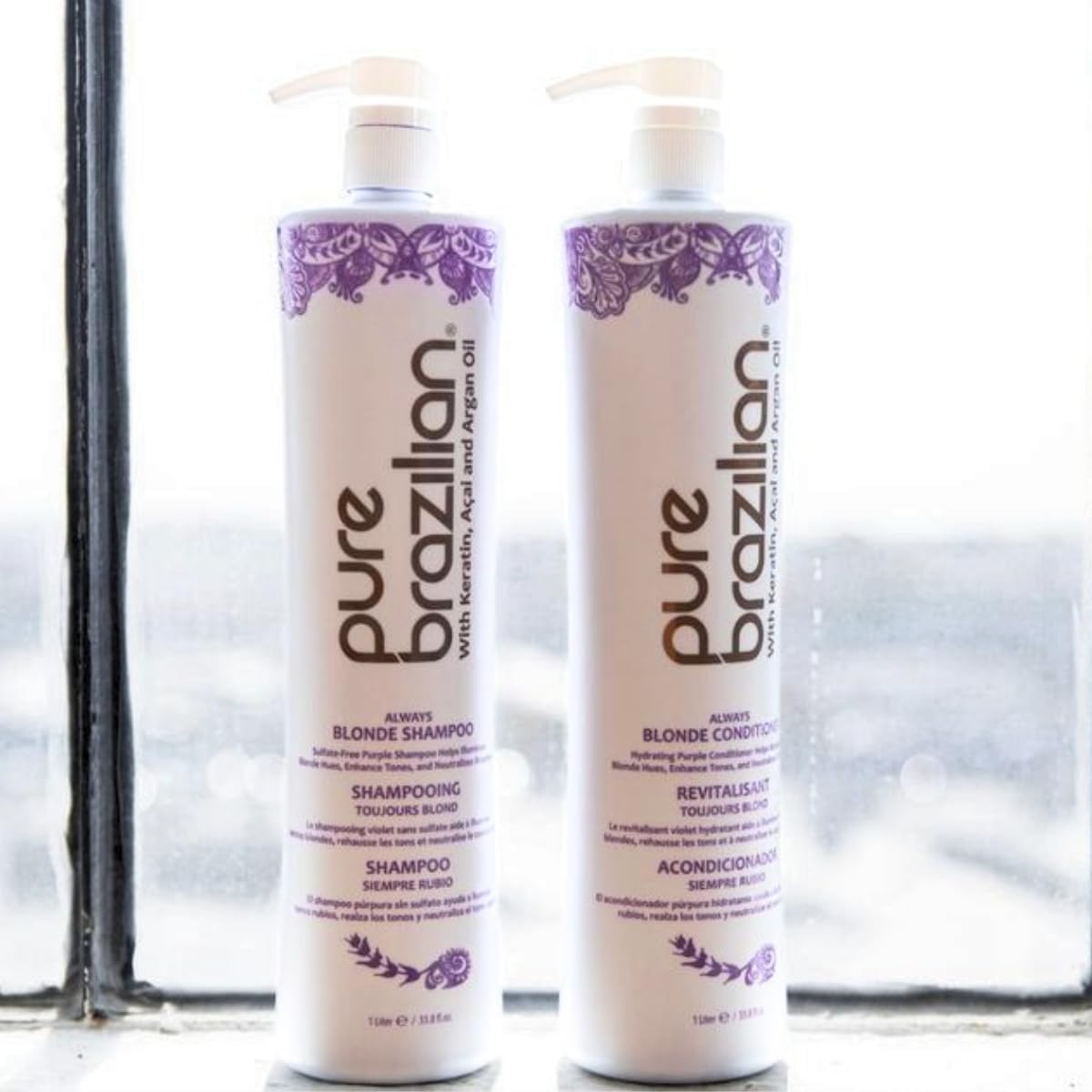 Pure Brazilian Always Blonde Shampoo keratin-acai-argan ingredients promote resilience