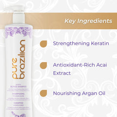 Pure Brazilian Always Blonde Shampoo lather close-up with purple-toning action