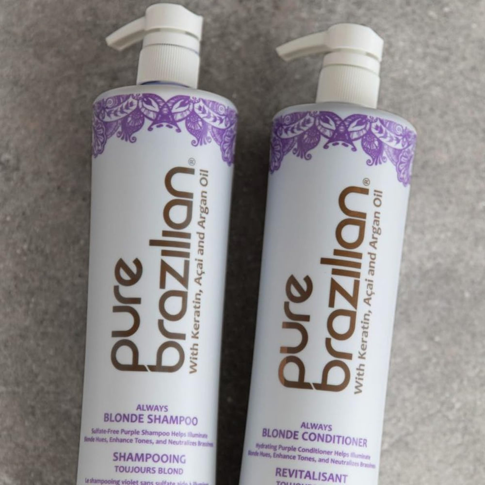 Pure Brazilian Always Blonde Shampoo sulfate-free label for gentle daily use