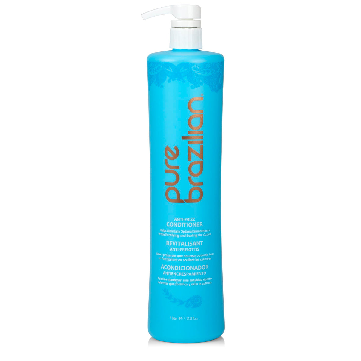 Pure Brazilian Anti-Frizz Daily Conditioner bottle highlighting keratin for smoother hair