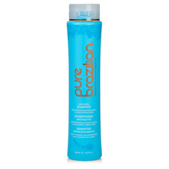 Pure Brazilian Anti-Frizz Daily Shampoo bottle highlights salt-free formula preserving moisture.