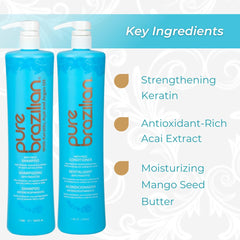 Pure Brazilian Anti-Frizz Daily Shampoo foaming lather shown.