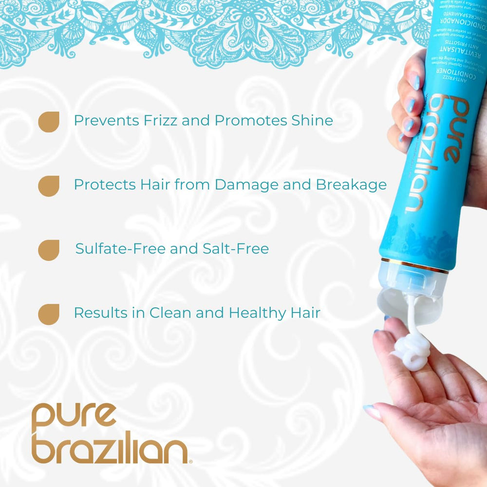 Pure Brazilian keratin-rich formula in use for even distribution and nourished, strong hair