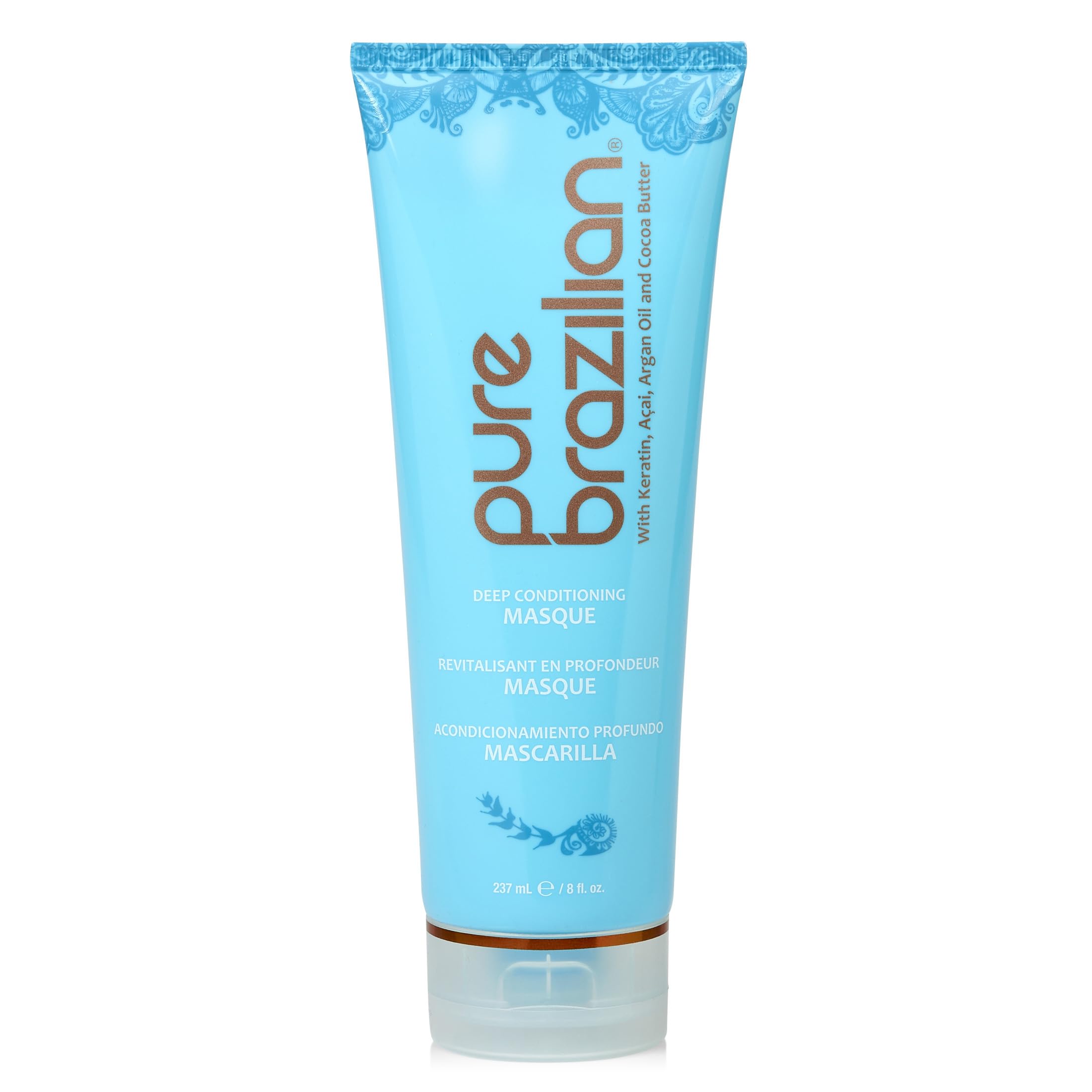 Pure Brazilian Deep Conditioning Masque bottle close-up for at-home conditioning