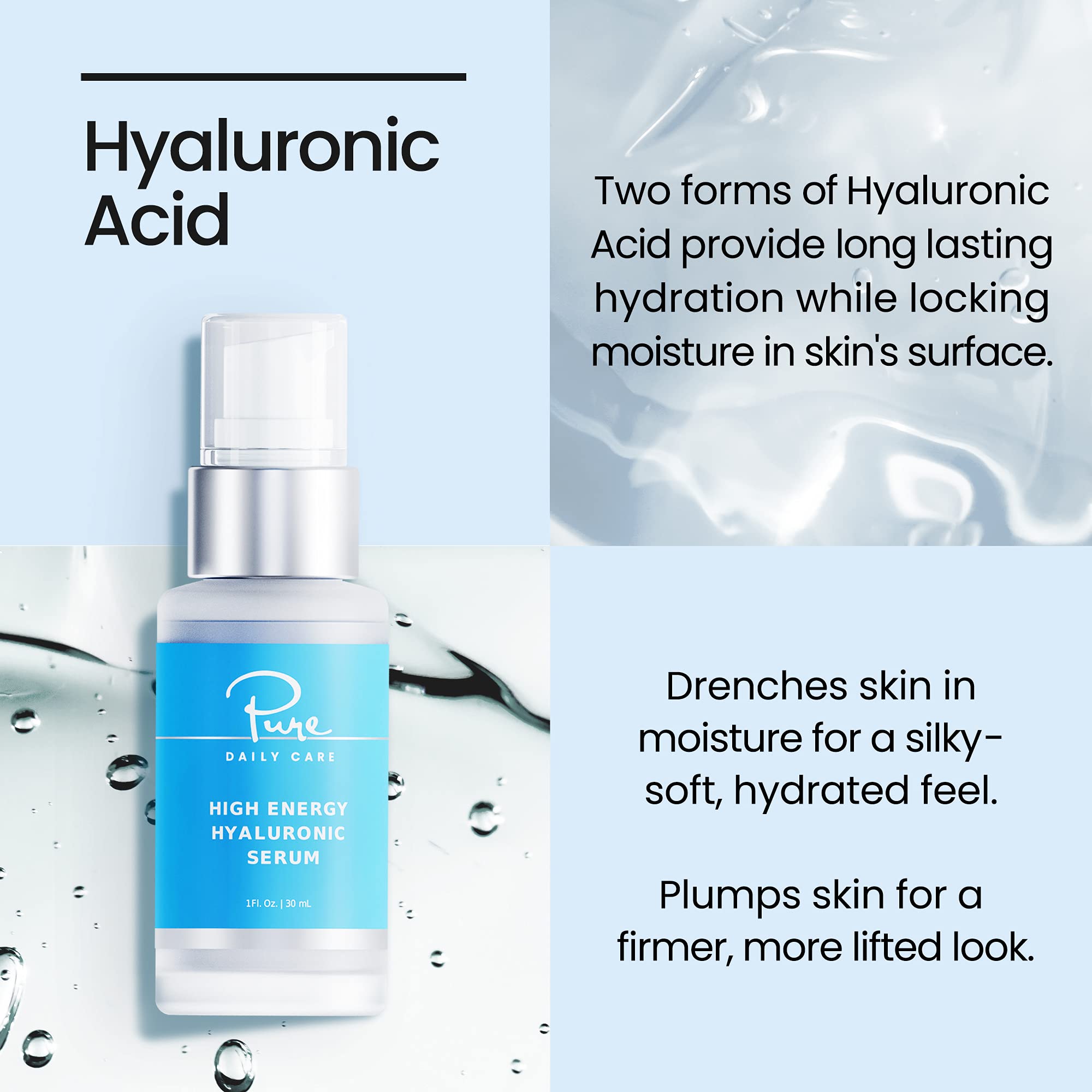 Close-up of Pure Daily Care serum applied to neck for hydration.