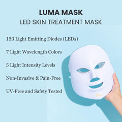 Pure Daily Care Luma Mask blue light mode may support a clearer, calmer complexion.