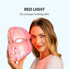 Pure Daily Care Luma Mask cyan light mode targets skin depth for a vibrant appearance.