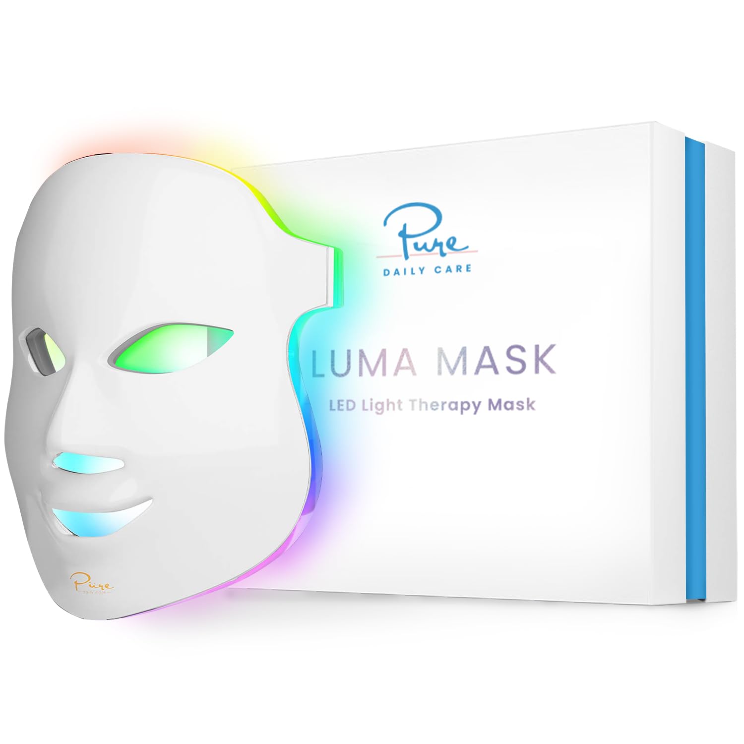 Pure Daily Care Luma Mask red light mode promotes a refreshed look at home.