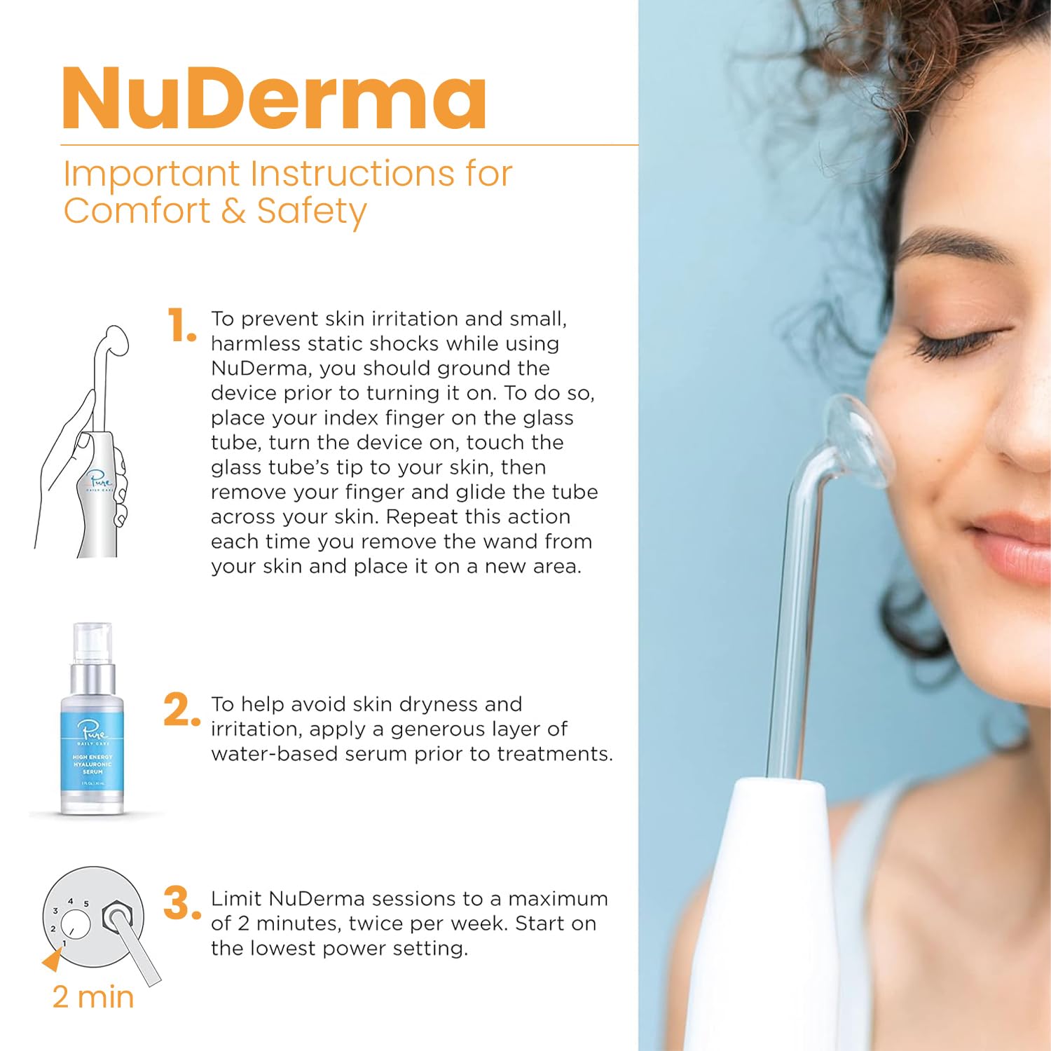 NuDerma neon comb wand stimulates scalp for healthier hair.