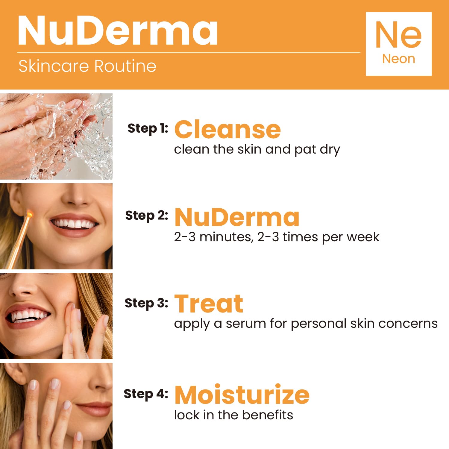 Pure Daily Care NuDerma quick-start guide for easy routines.