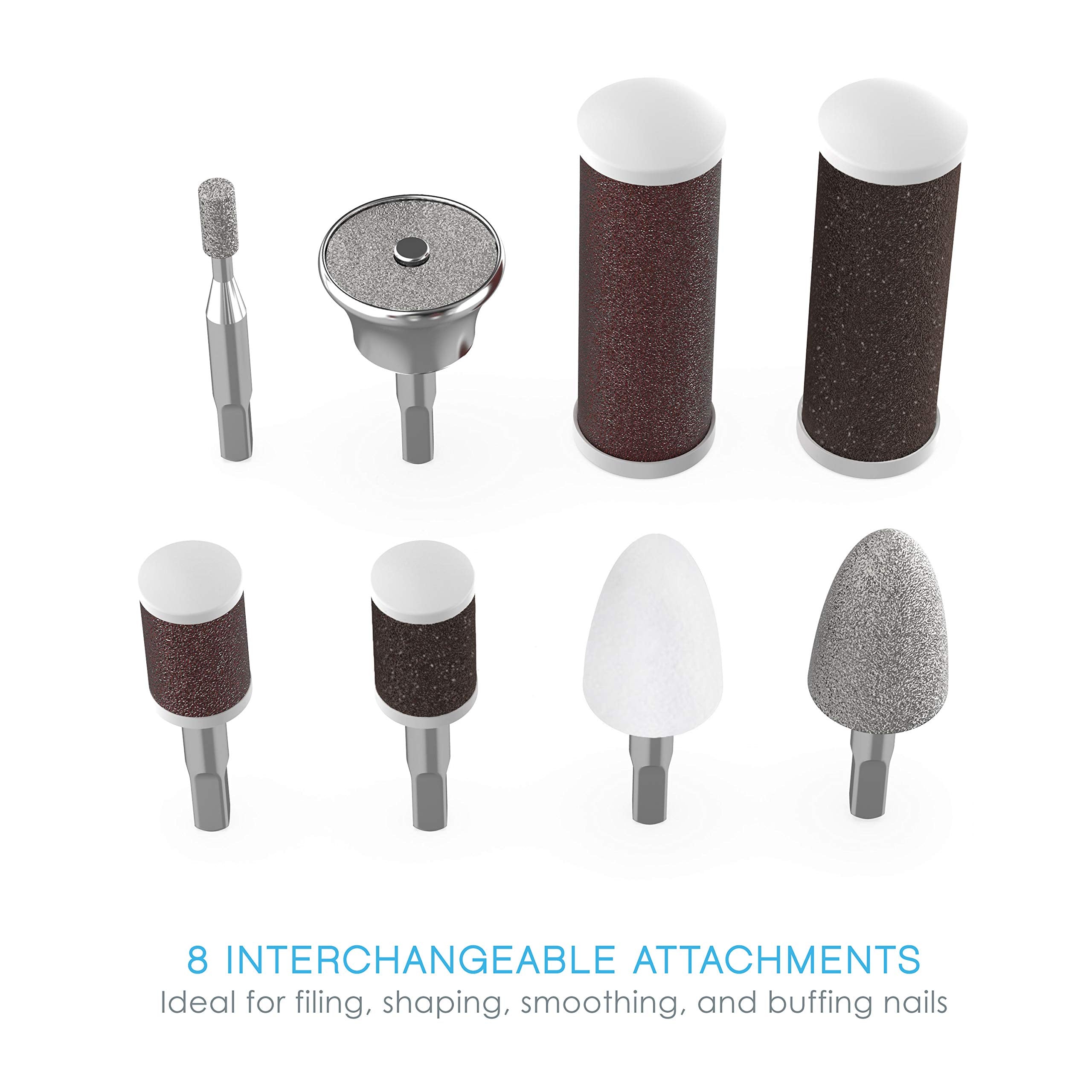 PurePedi Deluxe rotating head enables precise, versatile filing