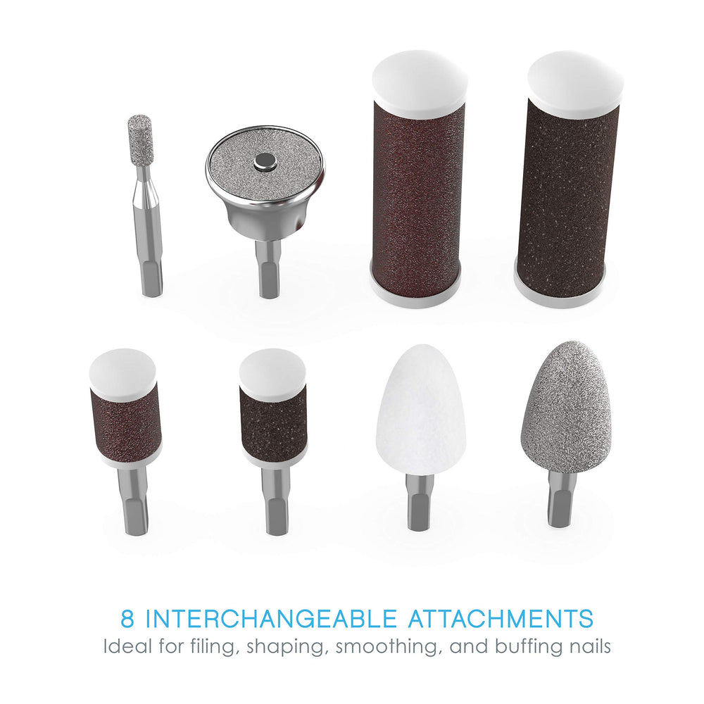 PurePedi Deluxe rotating head enables precise, versatile filing