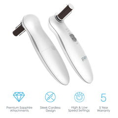 PurePedi Deluxe two-speed settings for delicate nails or tough calluses