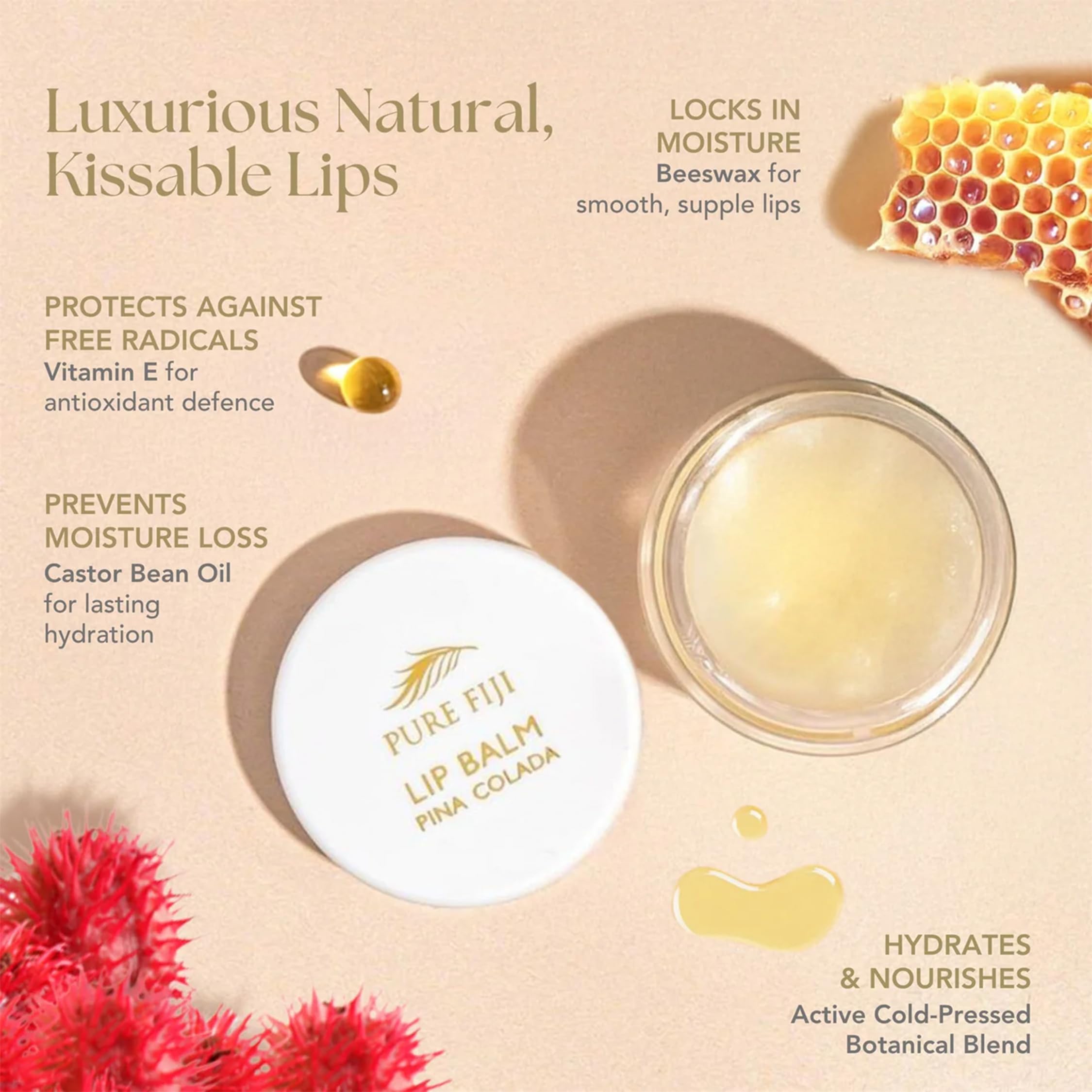 Pure Fiji Conditioning Lip Balm twist for moisturized lips year-round.
