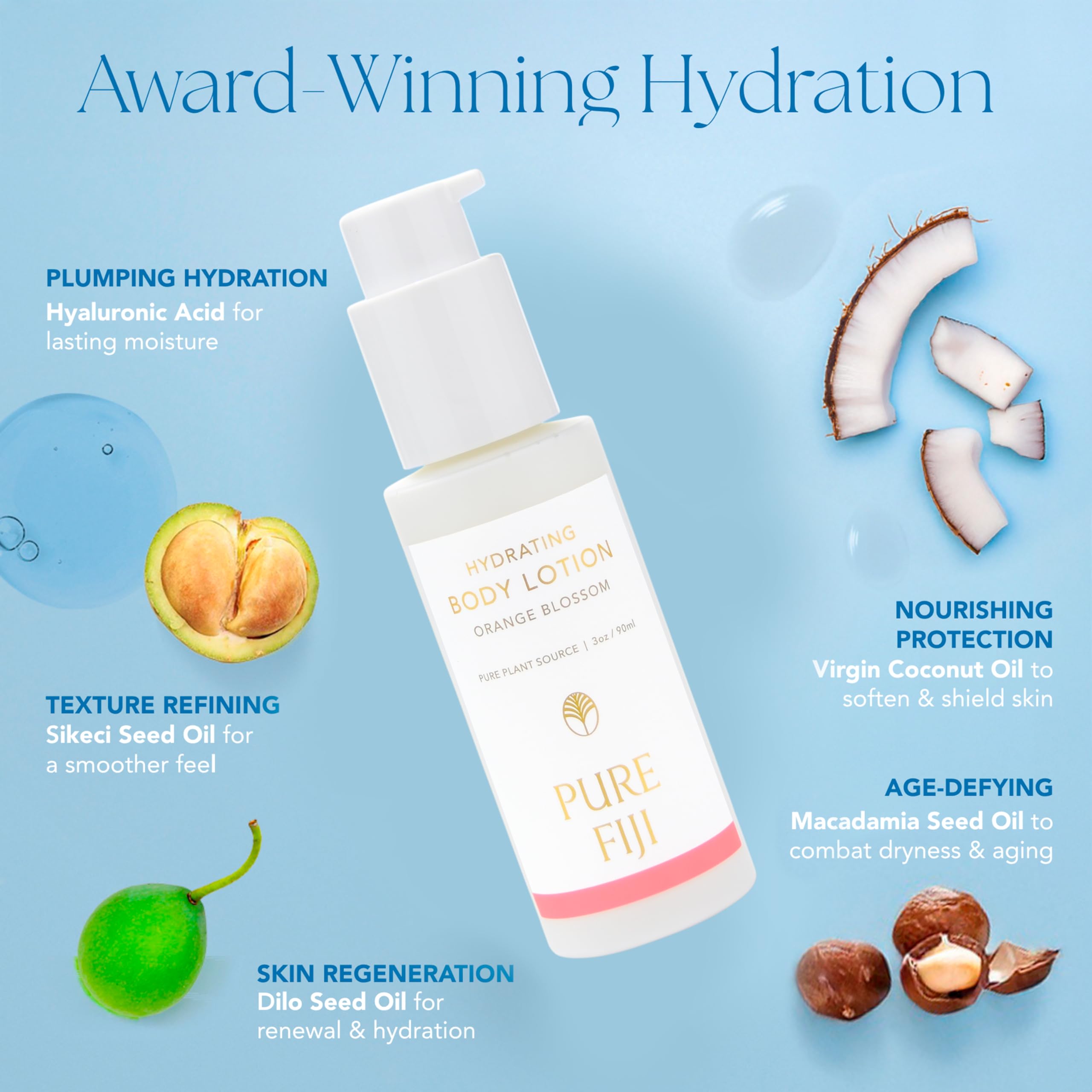 PURE FIJI Spa-like fast-absorbing lotion leaving skin hydrated and soft