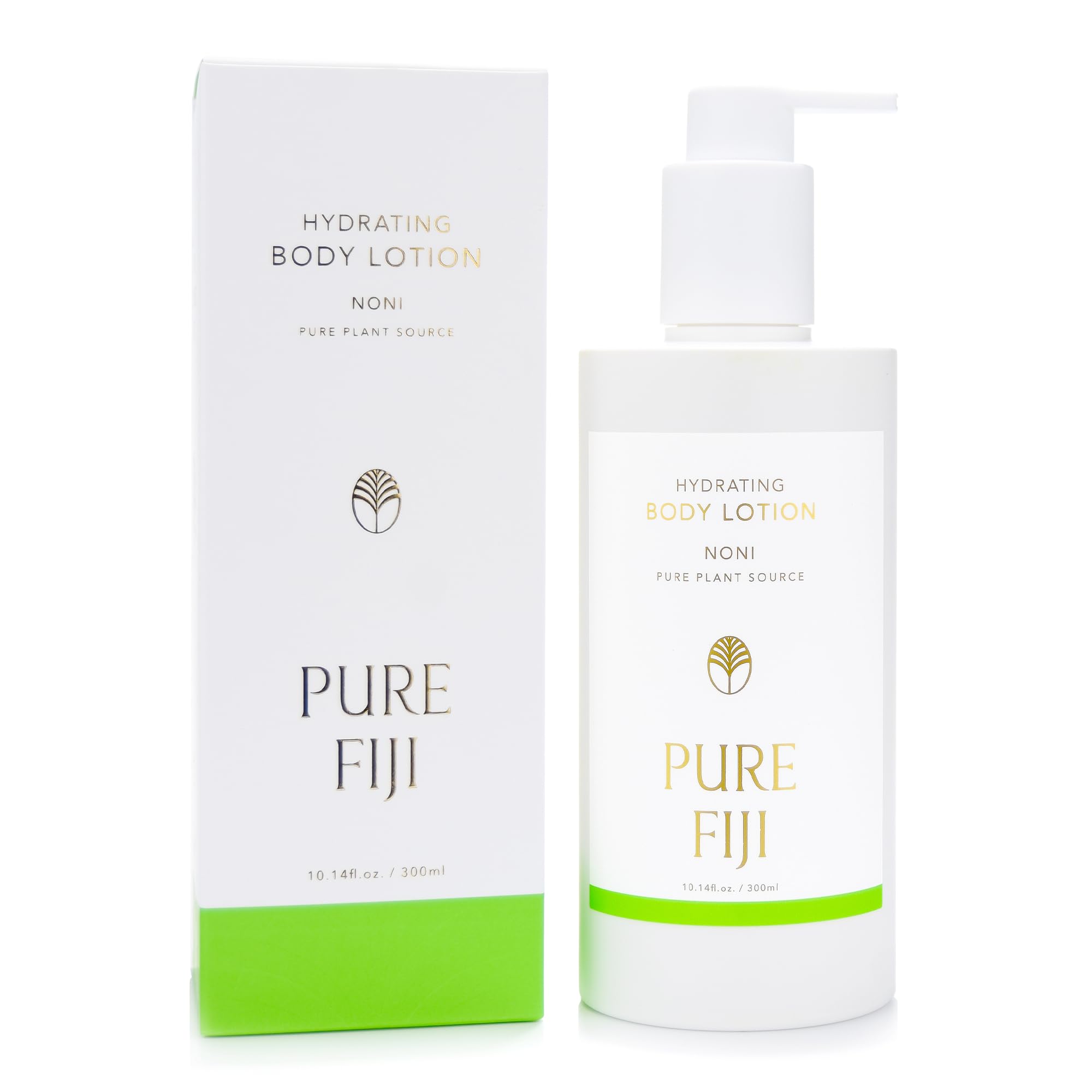 Pure Fiji Noni hydrating body lotion bottle for daily moisture.
