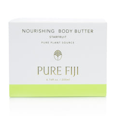 Pure Fiji Nourishing Body Butter starfruit application reveals fast absorption.