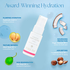 Pure Fiji Nourishing Exotic Coconut Oil pour highlighting moisture lock.